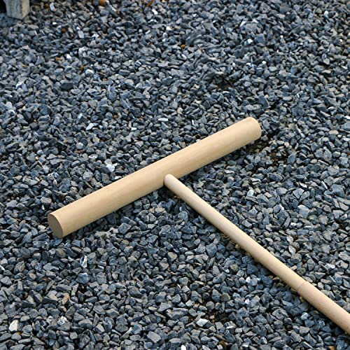 Large Zen Garden Smoother Tool - Outdoor Big T-Shaped Japanese Garden Rake 48' L Handled Rock Sand Gravel Garden Zen Pattern Eraser Tool Meditation Wooden Full Size Zen Rake Accessories Zen Gifts