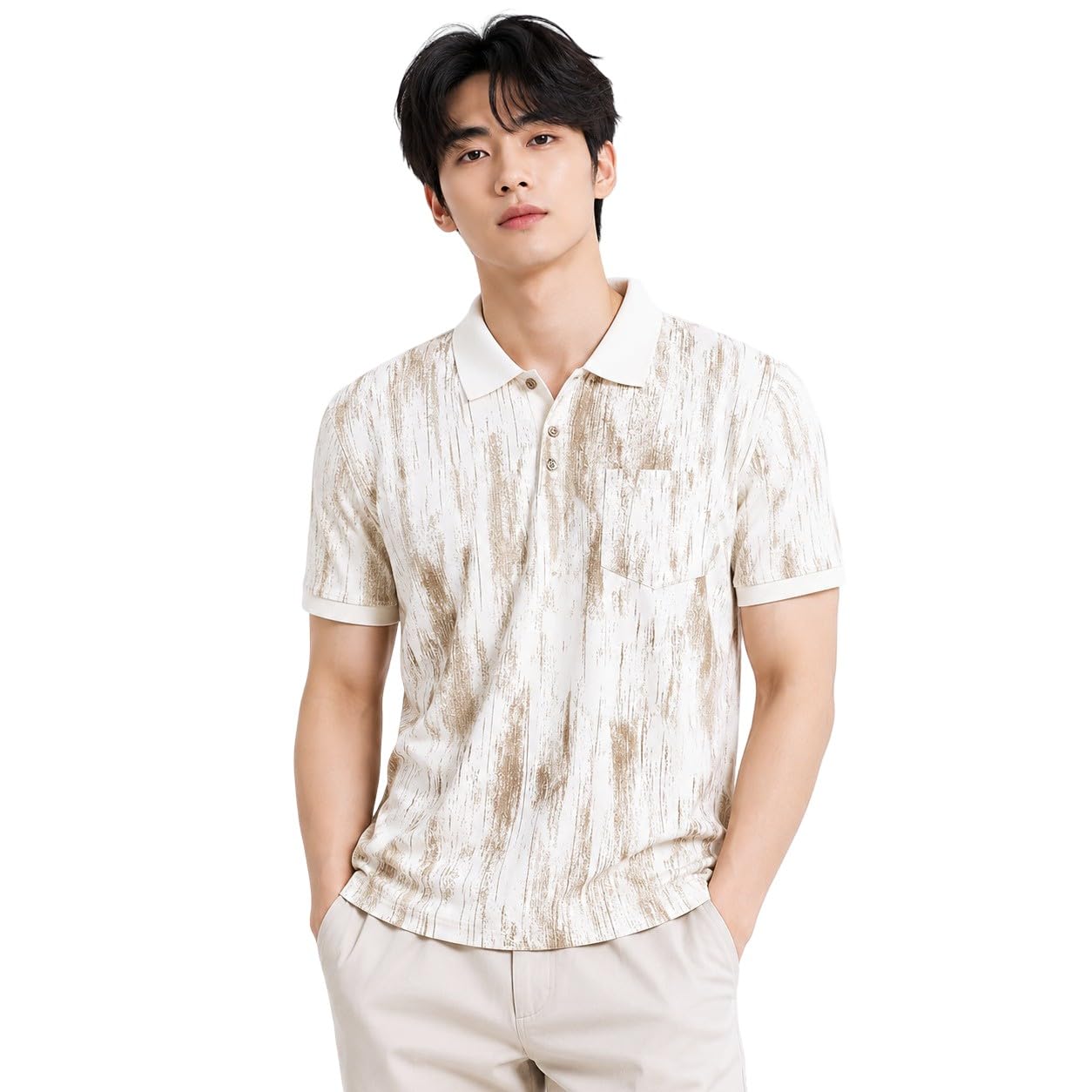 Men’s Textured Polo T-Shirt | Casual Collar Neck Half Sleeve Regular Fit Tee with Chest Pocket | Stylish Everyday Wear Polo T-Shirt for Men-picture-25