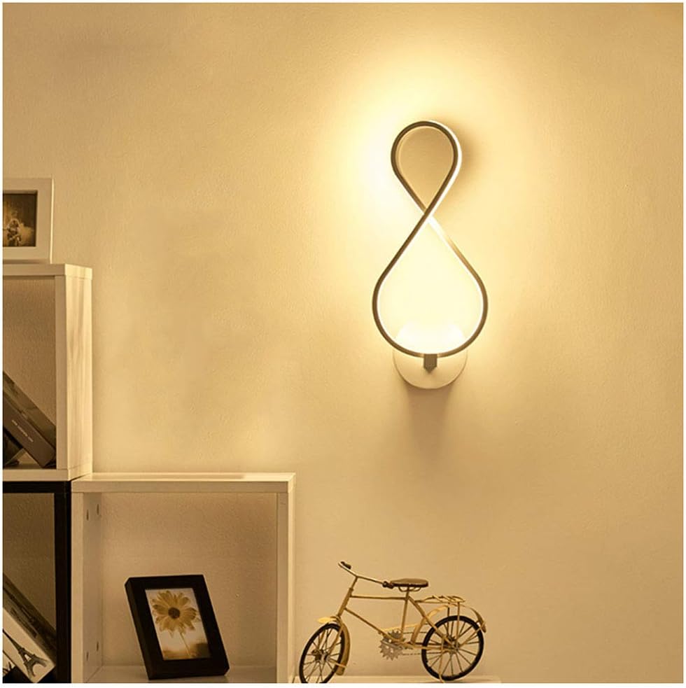 20W Creative Modern LED Wall Light High Bright Indoor Wall Lamp Minimalist Aluminum Acrylic White Art Decoration Wall Lighting Bedroom Living Room Hallway Hotel Bedside Lamps, 390 * 170 * 110mm,3000K