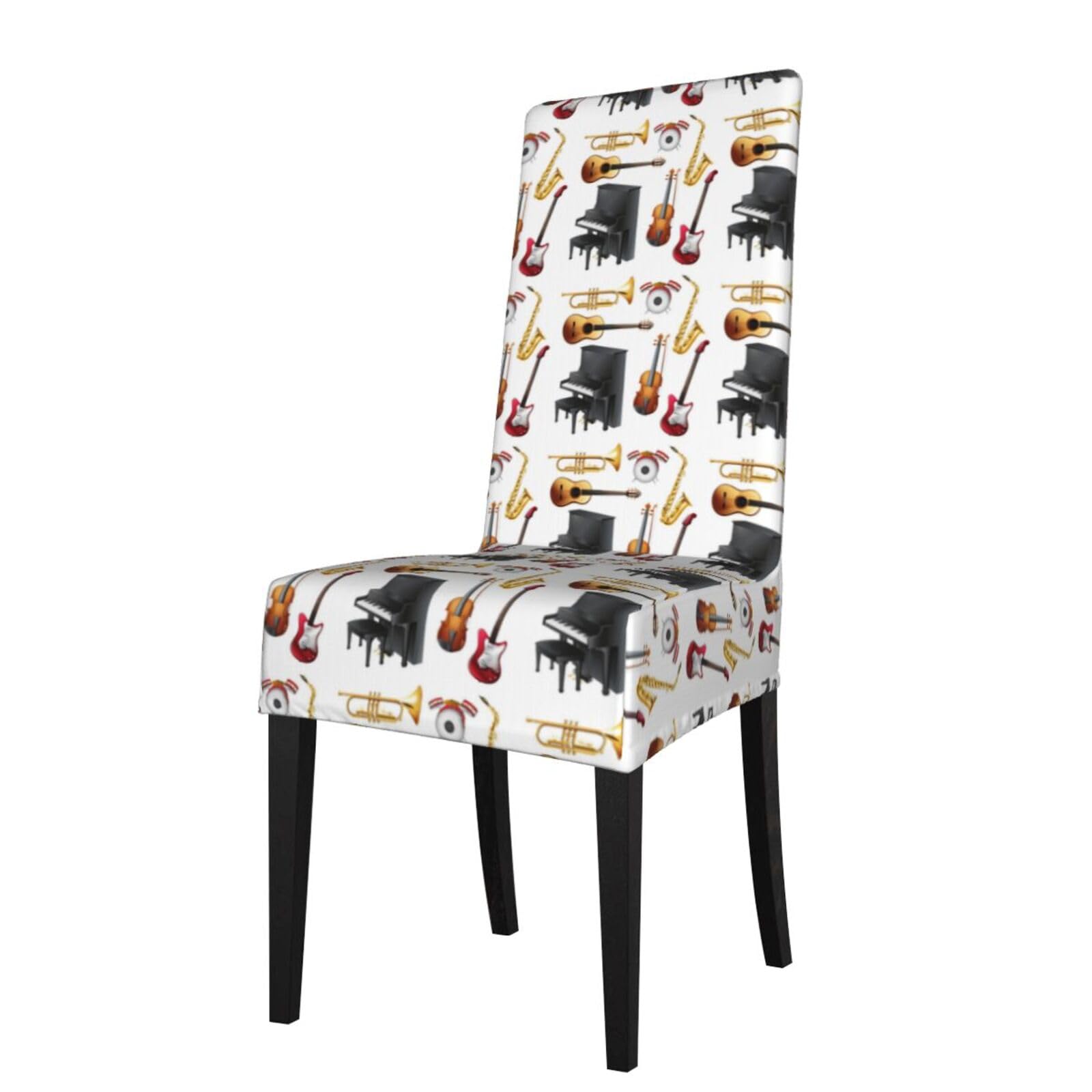 LKYMOH Musical Instrument Piano Guitar Saxophone, Chair Covers Stretch Chair Slipcovers for Dining Room, for Party Pet Protection Universal Fit Soft Polyester