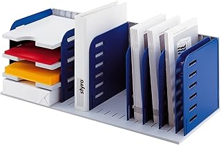styrorac 2820340738 - Organizador de documentos y carpetas, color gris y azul