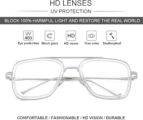 Miniatura 6 de NIDOVIX Gafas de bloqueo de luz azul estilo Tony Stark para hombres y mujeres, gafas de juegos de computadora de Iron Man y Spider-Man