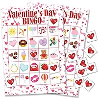 Algopix Similar Product 15 - Valentines Day Kids Bingo Game 24