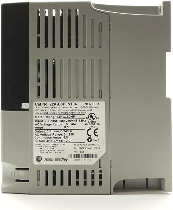 22A-B8P0N104 PowerFlex 4 AC Drive 240V 1.5KW VFD Sealed in Box