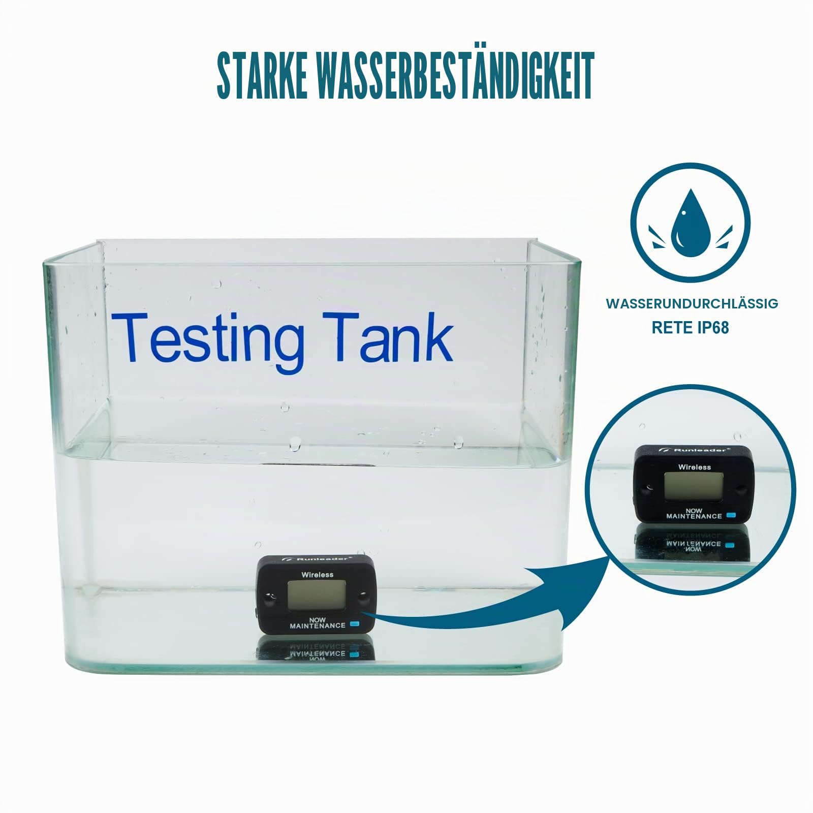 Runleader Digitaler Vibrationsaktivierter Urenteller-Messer RL-HM019D | Wartungserinnerungen,Geeignet Für Alle Gas- Oder Dieselmotoren,Für Rasenmäher,Kompressoren,Hochdruckreiniger