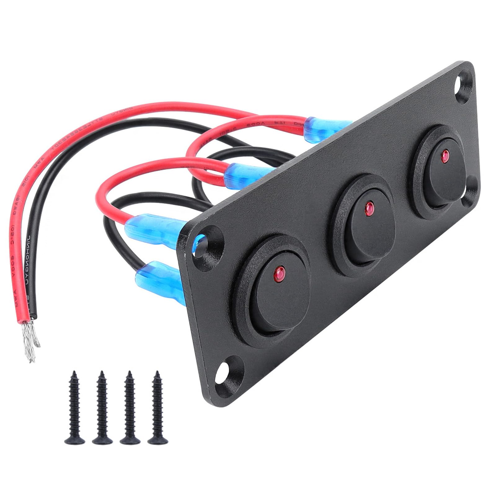 Multifunction Red LED Toggle Switches Panel Suitable for Car Marine Boat Vehicle Interiors with 20A 12V ON Off Control