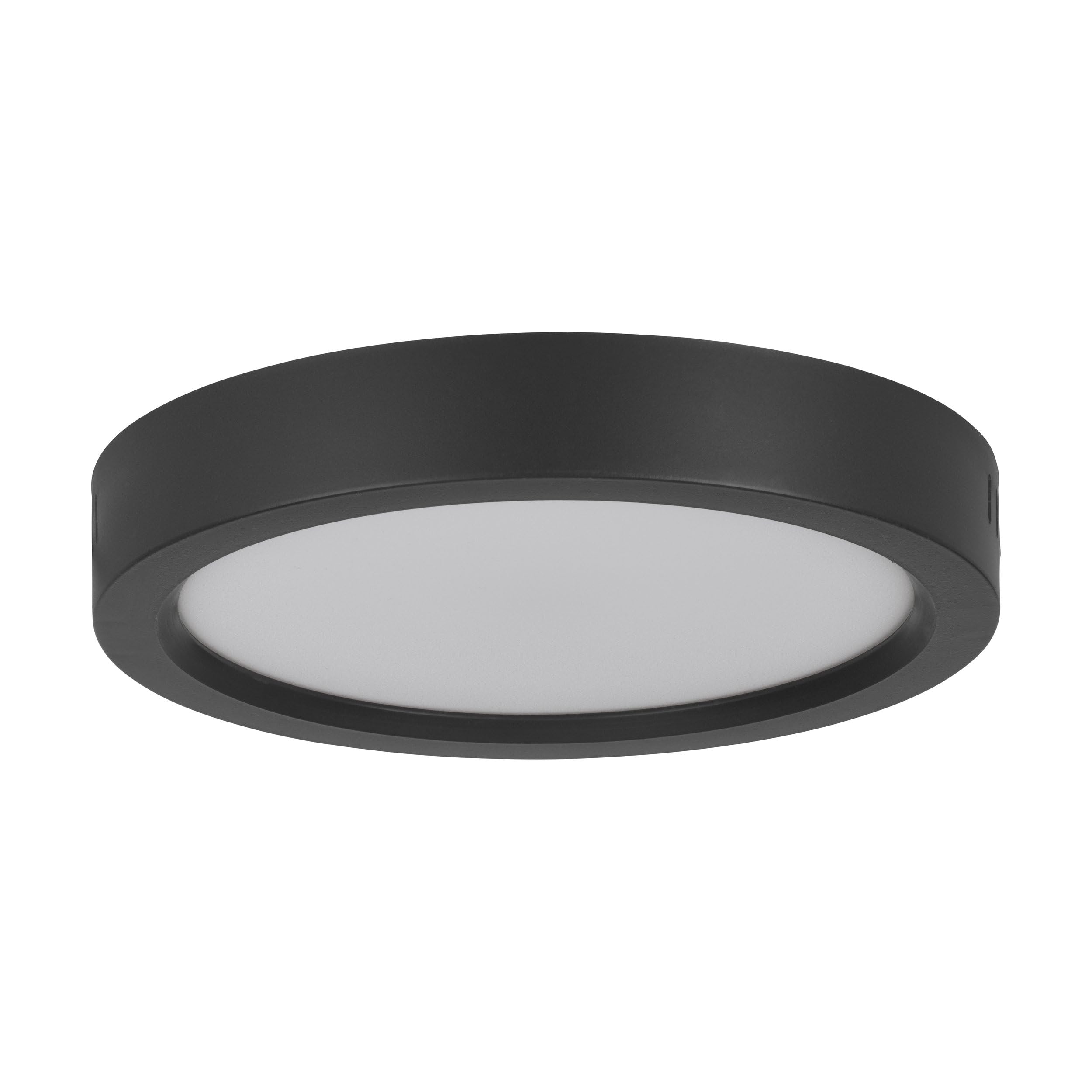 Eglo LED Ceiling Light Fixture Idun-E, Round Hallway lamp, Flush Mount Bedroom Lighting, Black Plastic, Warm White, Ø 21 cm