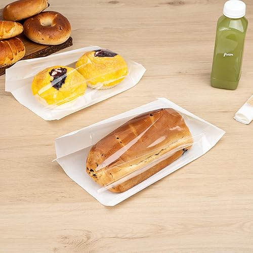 Miniatura 7 de Restaurantware Bag Tek - Bolsas de papel de 6 x 2.75 x 11.5 pulgadas para aperitivos, 100 bolsas de papel grandes para pan, desechables con ventana