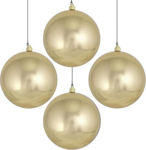 Christmas By Krebs Adorno de 10 pulgadas 9843in 4 piezas plástico irrompible para interiores y exteriores de grado comercial resistente a los rayos