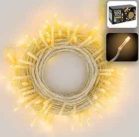Cordão Pisca 100 LEDs Branco Frio 9 Metros 8 Funções de Piscar – Linha Premium 110V – Luz Decorativa para Natal, Festas, Varandas, Jardins e Casamentos Econômica, Flexível e Durável
