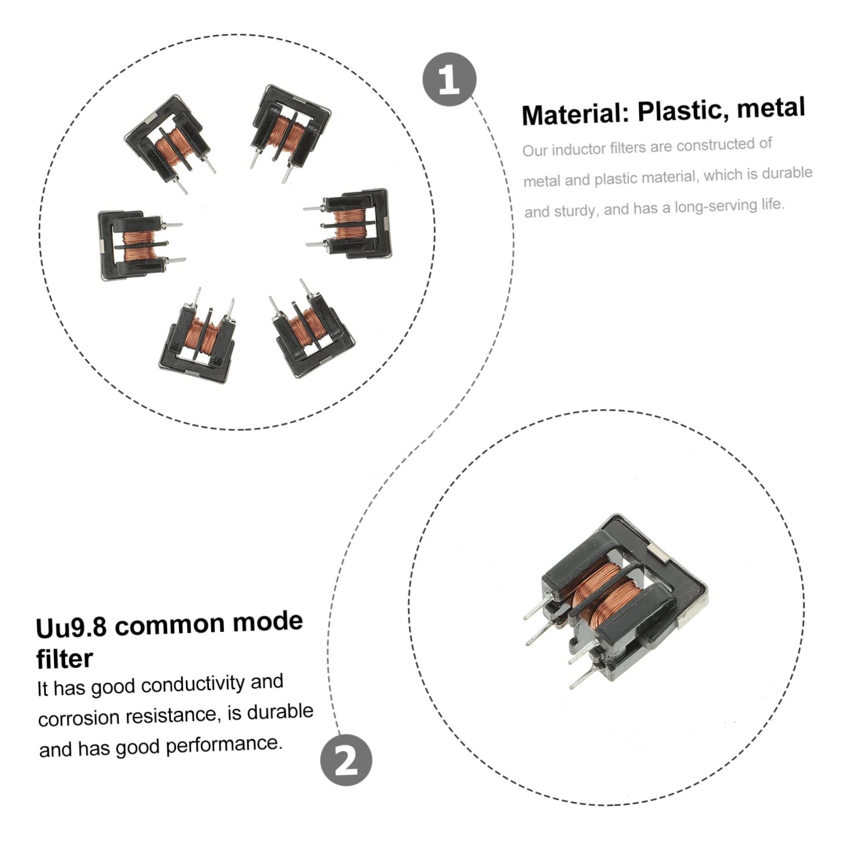 KICHOUSE 50 Pcs Common Mode Inductive Filtering Ac Filters Filter Mode Toroid Inductor Wire Common Inductors Filter Common Mode Choker Filter Inductance Choker Rv Ac Filter