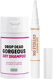 Handmade Heroes Volumizing Hair Powder Dry Shampoo and Cuticle Oil for Strengthening Nails and Cuticles