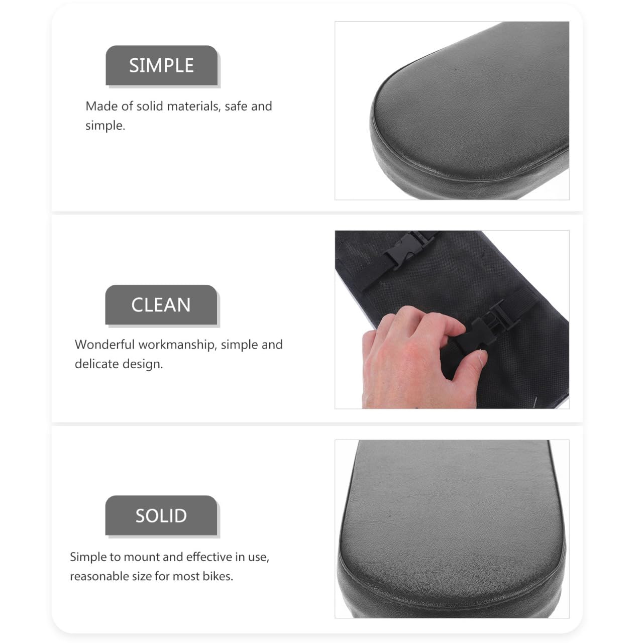Sosoport Coussin De Siège Arrière De Vélo Épais Artificiel Confort Optimal pour Passagers pour Adultes Et Design Pratique Et pour Cyclisme
