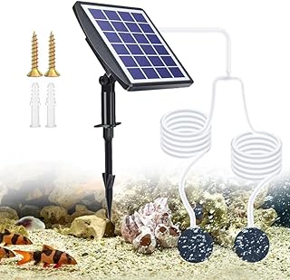 Solar Teichbelüfter Mit Akku 2600mah, 3 W Solar Sauerstoffpumpe, Sauerstoffpumpe Für Teich Solar Mit Luftschläuche 2 Luftblasensteinen Und Erdspieß, Solar Belüfter Für Teich Für Teich Pool