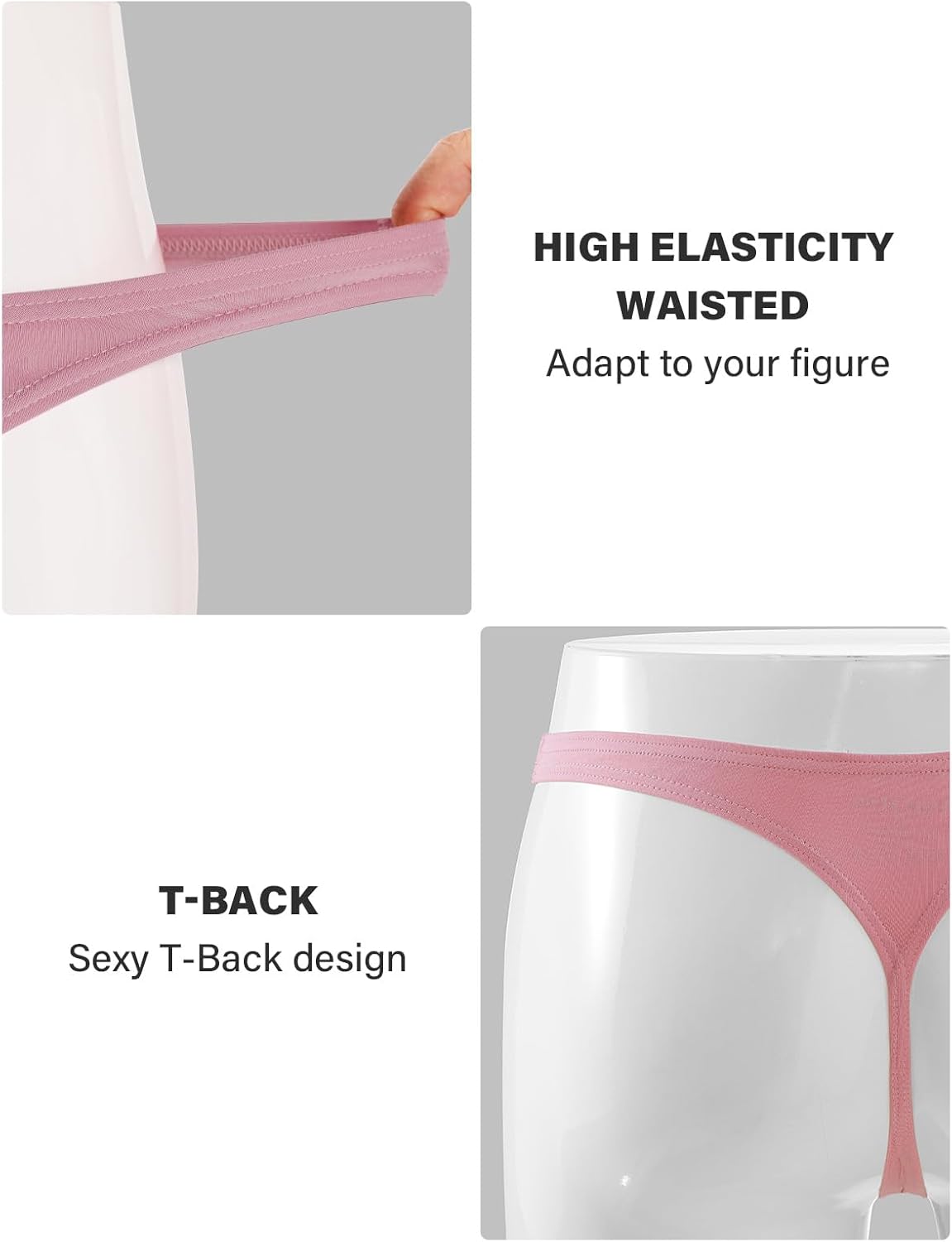 Casey Kevin Men's Thong Underwear for Men Breathable G-String Lightweight T-Back Sexy Bikini - Image 5