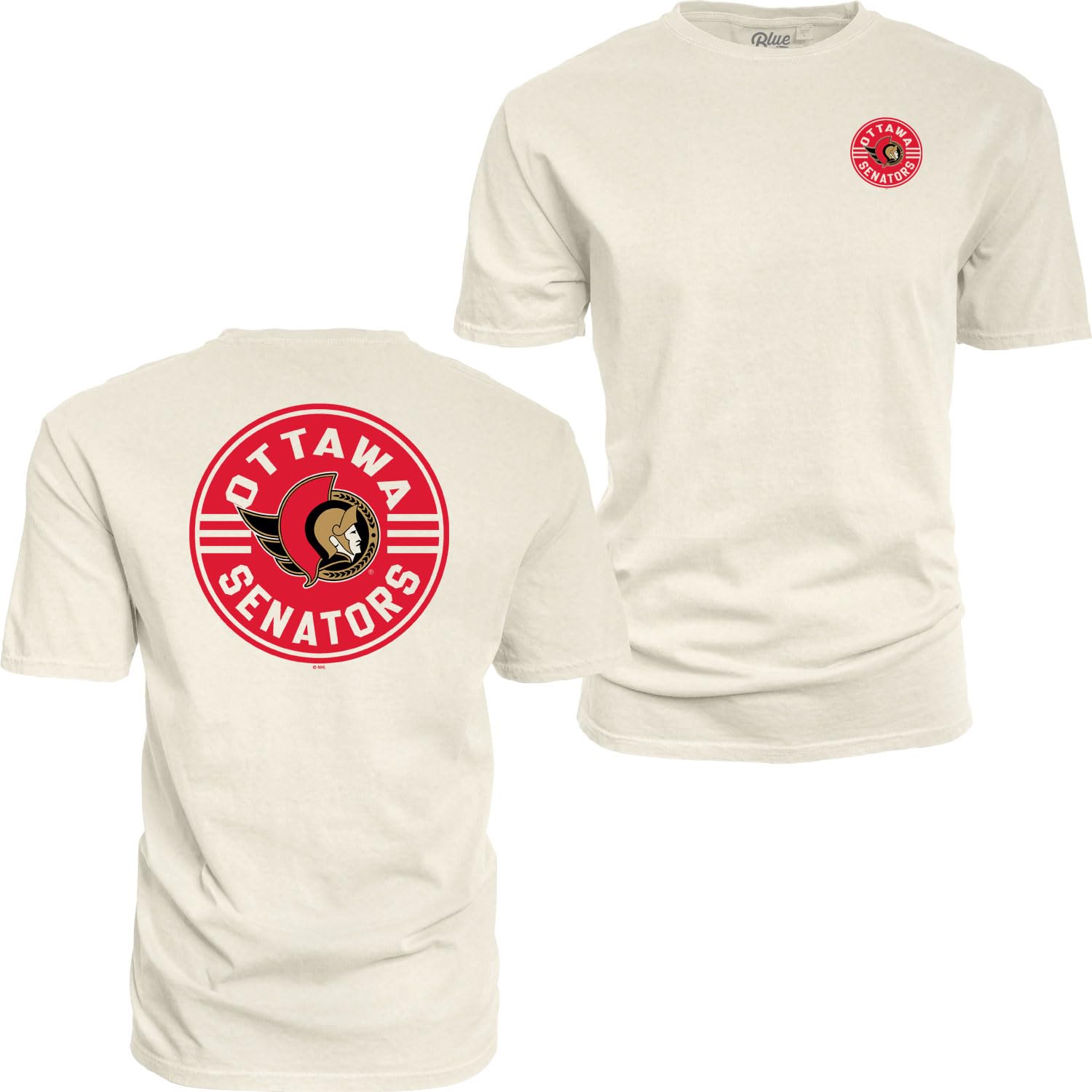 Blue 84 Officially Licensed NHL Ring Spun Front/Back T-Shirt Ivory โ image 1