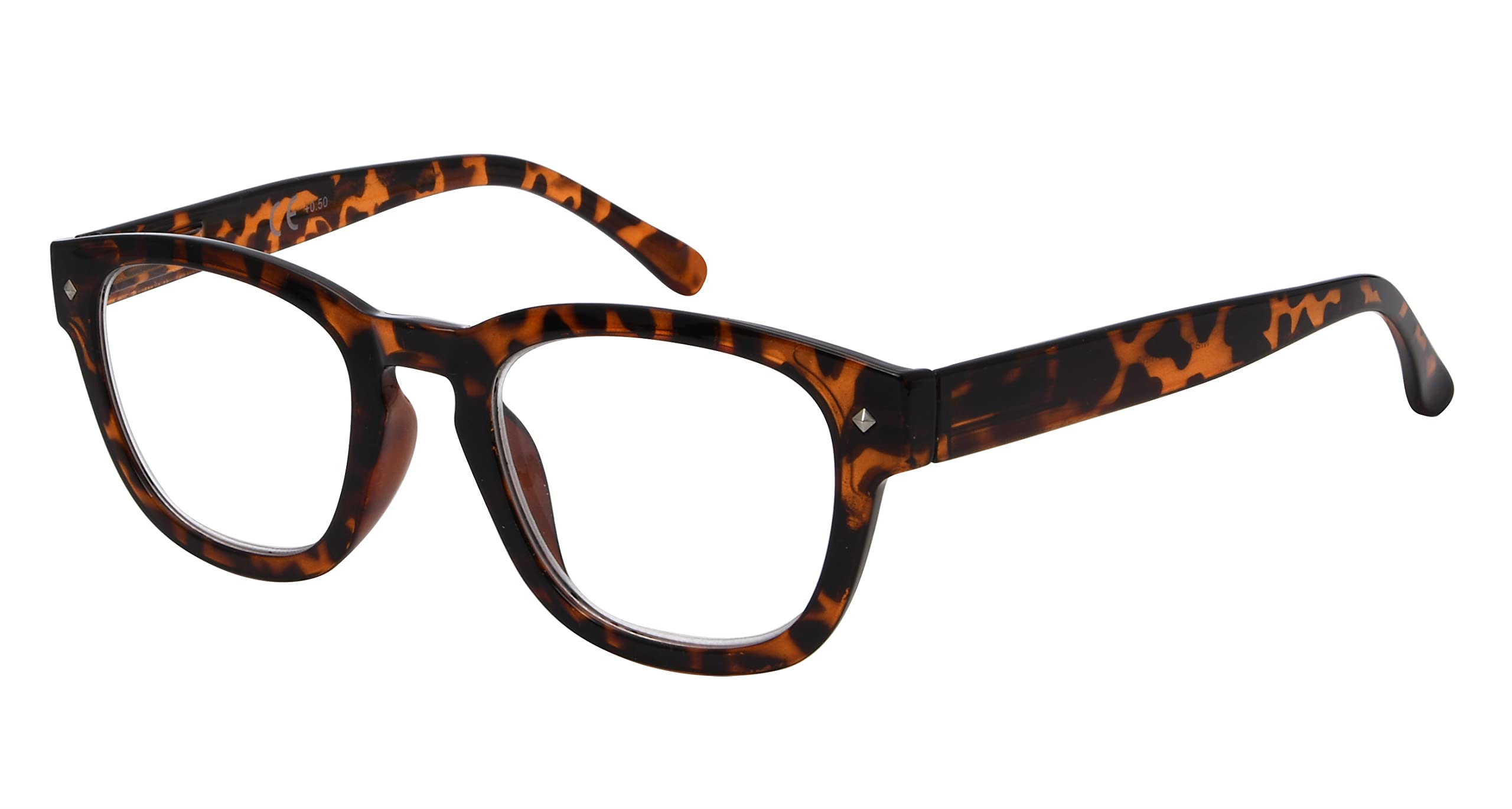 Eyekepper Reading Glasses Professor Vintage Stylish Square Oversized Readers Men Women Tortoise +2.75