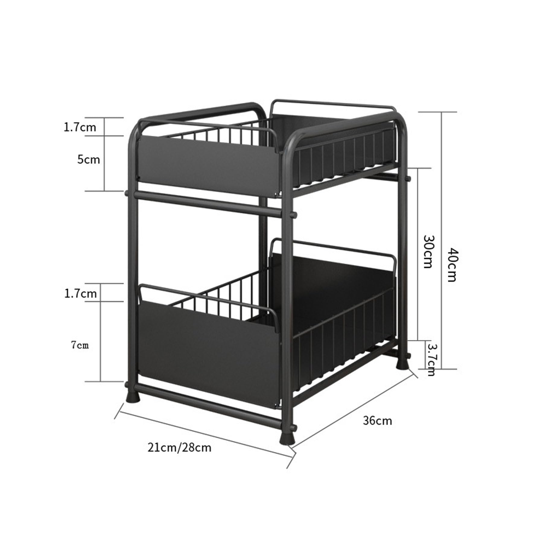 Zenithia Organiseur de Cuisine sous évier,Organisateur sous évier à 2 Niveaux,Placard de Rangement de Cuisine extractible,étanche,Polyvalent,pour Cuisine,Salle de Bain