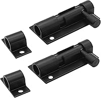 Bivethoi 2-Pack 2 Inch Black Barrel Bolt Latch - Heavy Duty Slide Door Latch for Gates, Garages & Mini Locks
