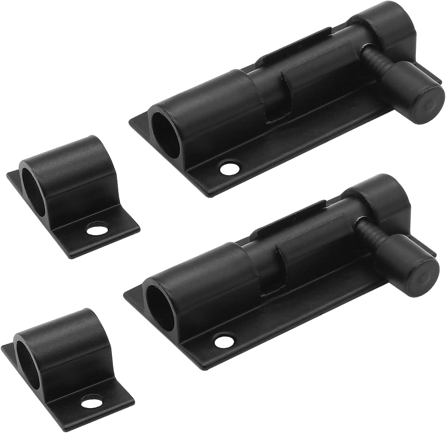 Bivethoi 2 PCS 2 Inch Barrel Bolt Latch Black Door Latch Hardware, Small Slide Latch Lock Mini Gate Garage Door Latch