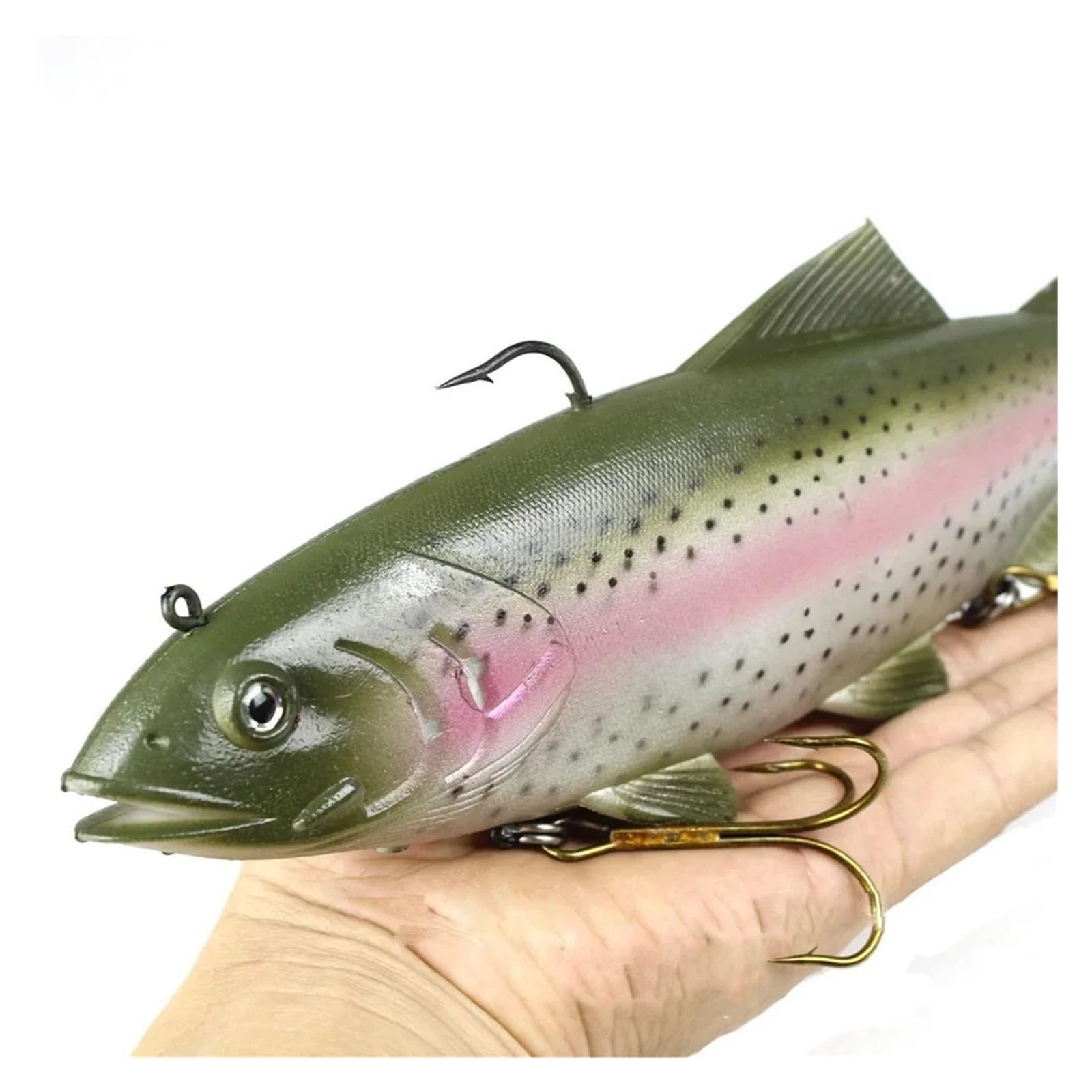 Señuelos Pesca Cebo Suave de Aguas Profundas, 30cm, Pesca en el mar, tamaño Grande, señuelo de pez simulado con 3 Ganchos, cebos Artificiales, Swimbait, Cebo con manivela, 1 Uds. Cebo Artificial