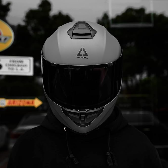 TRIANGLE Motorcycle Helmets Full Face Motorcycle Helmet for Men & Women with Tinted and Clear Visor Meet Dot Approved