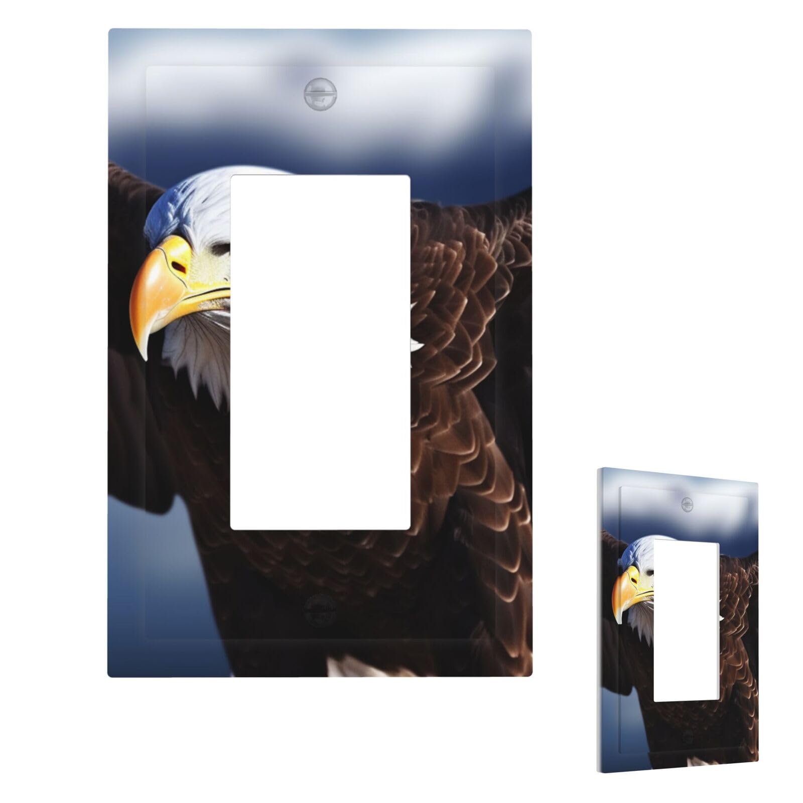 Eagle Wall Plate Cover Modern Decorative 1 Gang Light Switch Cover Unbreakable Receptacle Outlet Covers For Living Room Bedroom Home Decor 1 Gang