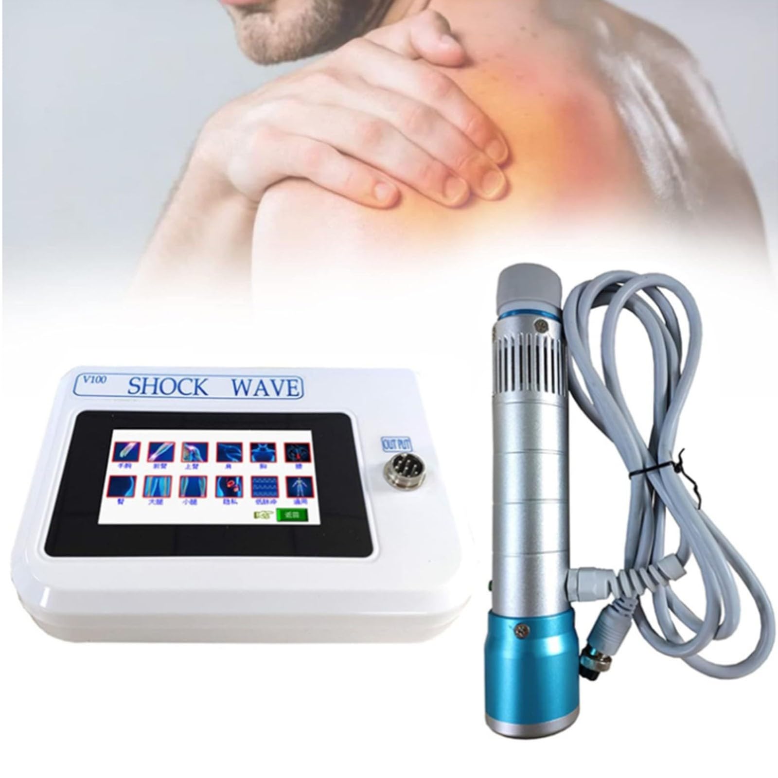 ED, Macchina Extracorporea per Terapia con Onde D'urto Strumento di Fisioterapia Elettromagnetica Portatile per Alleviare Il Dolore E Il Trattamento della Fascite Plantare Accelera Il