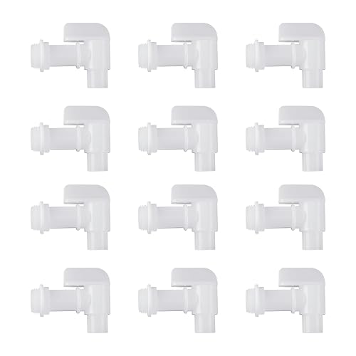 Barrel Faucet White Manual Handle Drum Faucet PE Plastic Drum Tap for Plastic or Steel Oil Drum or Water Container 3/4” by MUGLIO(12PCS)