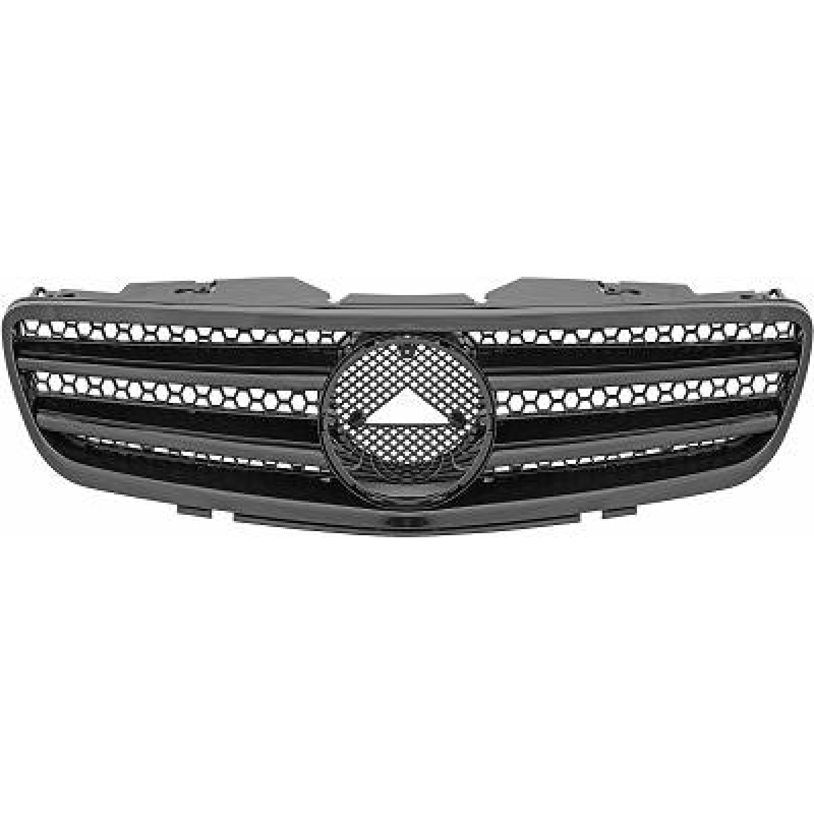 Błyszcząca osłona chłodnicy, czarna pasująca do Mercedes-Benz SL R230 2001–2012