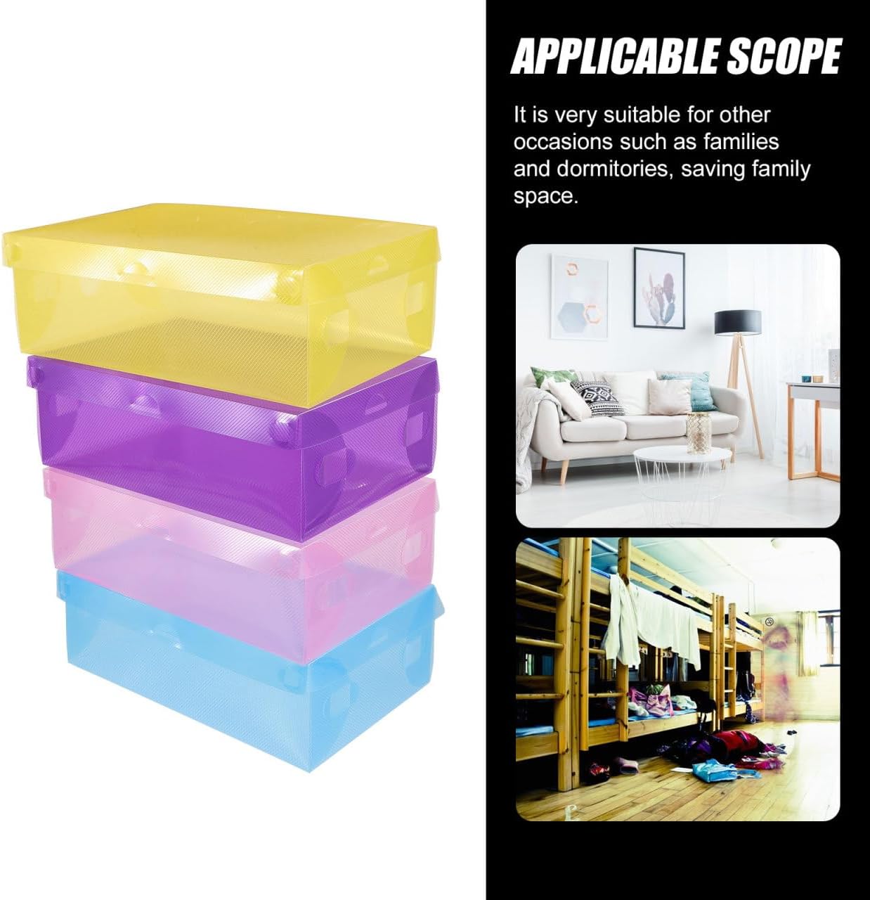 7 Pcs Shoe Storage Shoe Rack Sho·e Organizer Sho·e Rack for Closet, Stackable Storage Bins with Lids Plastic Sh·oe Boxes Assorted Color Container Set for Small Sneakers Kids Toys Clothes Ha