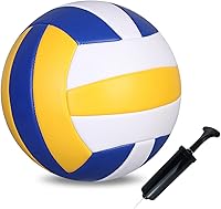 Vista 12 de ABAJI Pelota oficial de voleibol más gruesa de poliuretano impermeable antiexplosión 15+ años para niños y niñas, juego de entrenamiento