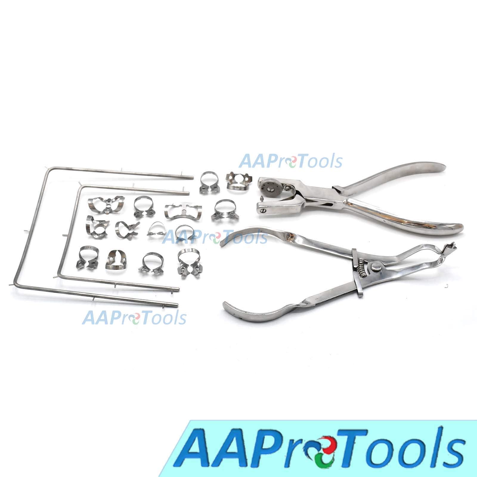 AAProTools Starter Endodontic Clamp Kit Set 18 Pieces Dental Filling Instruments Set.
