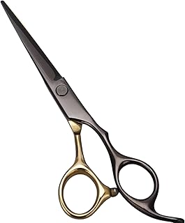 Hair scissors sleek 6.7in Black and Gold Barber Scissors hair Cutting Scissors - Professional Hair Cutting Shears