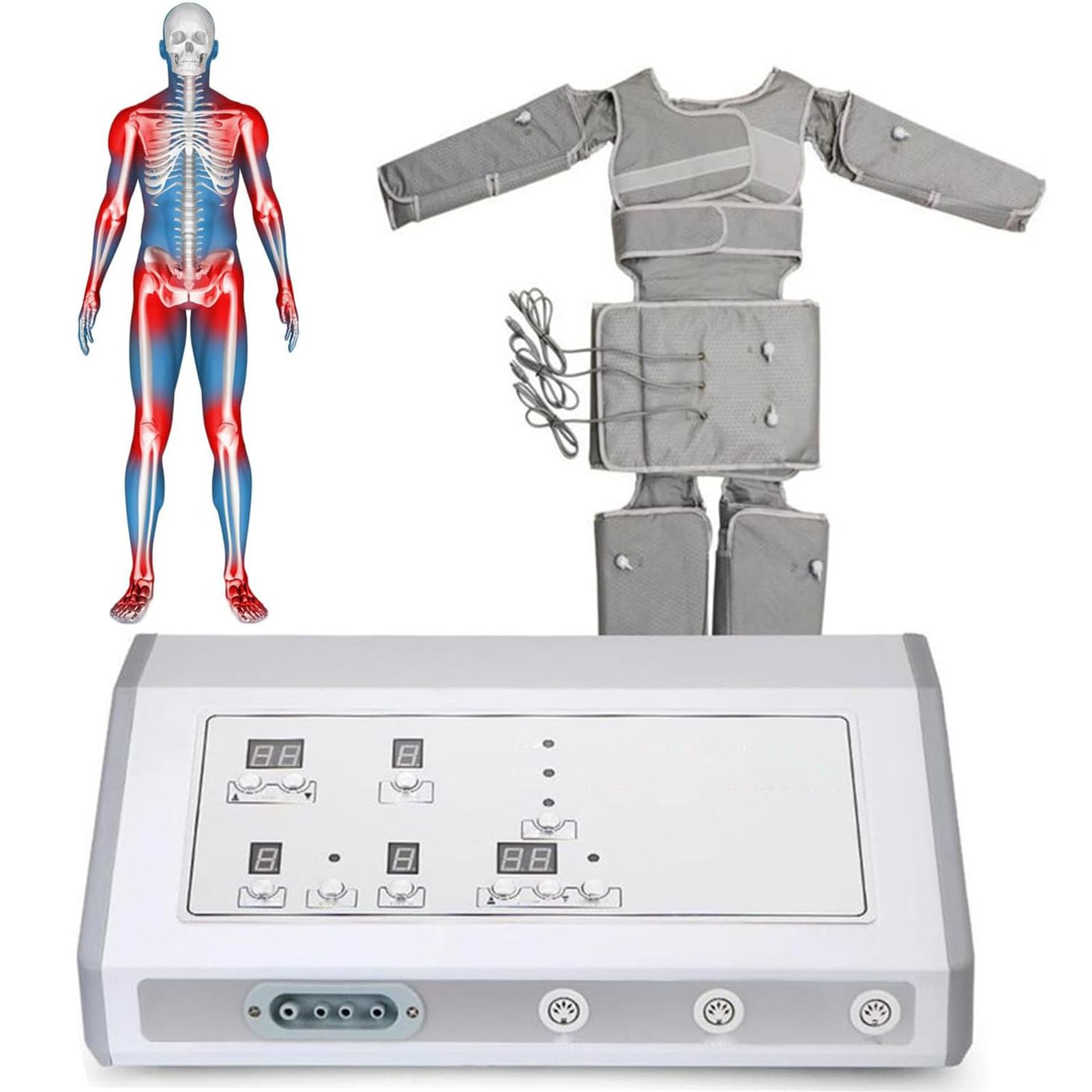 Macchina Per Il Drenaggio Linfatico Professionale, Compressione Dell'Aria Gambe Vita Braccia Massaggio Disintossicante Bellezza Corpo Scolpire Strumento Dimagrante, Indumenti Per Sauna Sudorazione