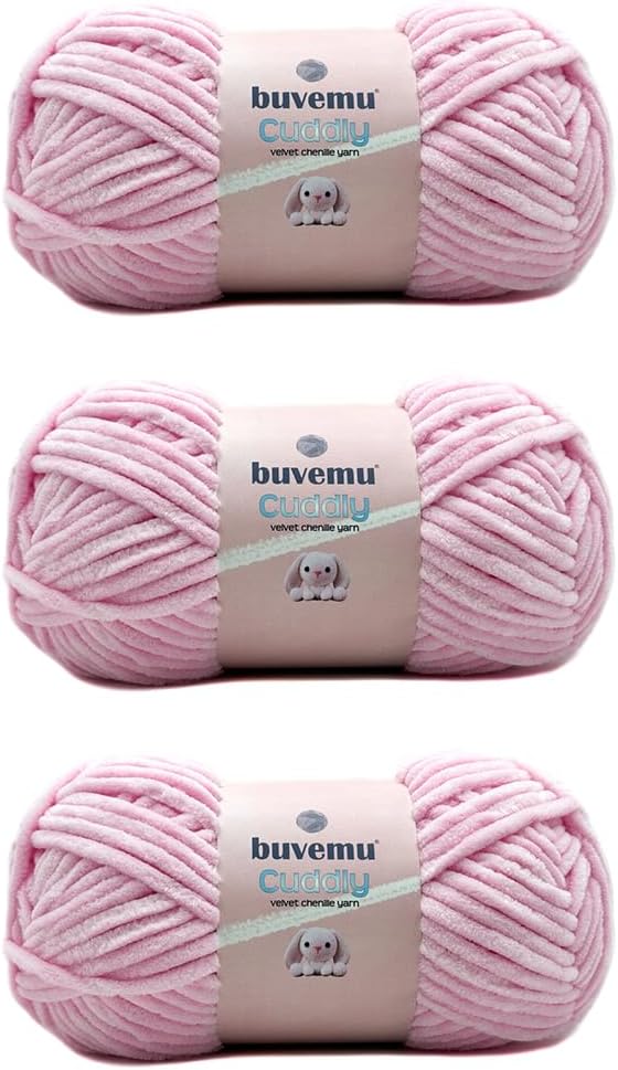 Buvemu Cuddly Velvet Chenille Yarn, Super Soft Fluffy Bulky