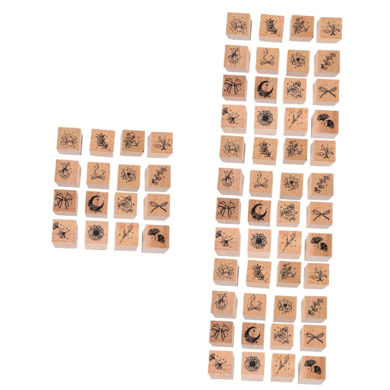 DOITOOL 4 Sätze Kinderstempel Pads Angepasst Namensstempel Für Sammelalbum Block Stempel Für Tagebuch Diy Tagebuch Stempel Zarter Scrapbook-stempel Hölzern Schokolade 16 Stück * 4