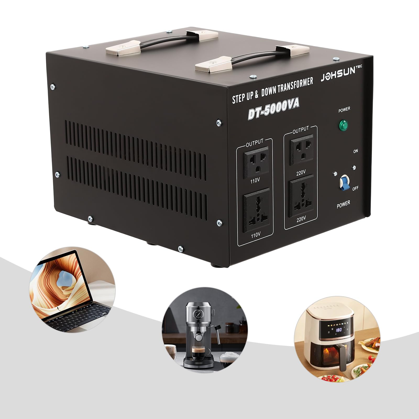 Trasformatore da 5000 Watt, trasformatore di tensione da 110 V a 220 V, trasformatore di potenza, 40 x 25 x 21,5 cm