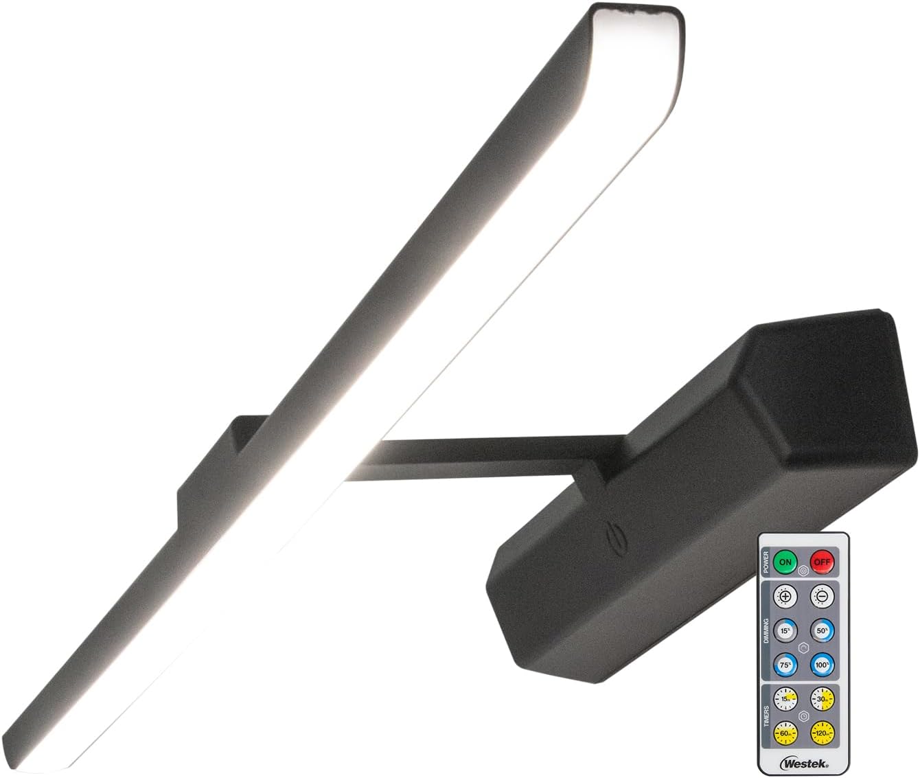 Westek 20" Decorative Matte Black Picture Light with Remote