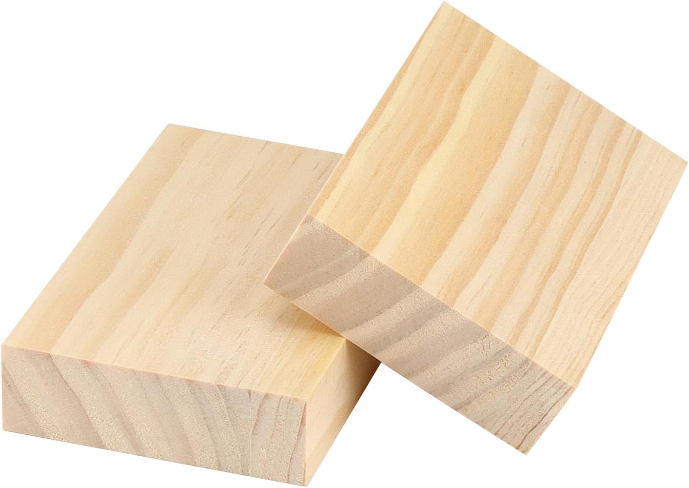 LEXININ 15PCS 3 x 5 x 1 Inches Craft Wood Blocks, Rectangle Whittling Blocks, Unfinished Wooden Block for DIY, Art Carving
