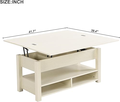 Miniatura 57 de Mesa de centro moderna con 2 cajones de almacenamiento y estantes de exhibición, mesa de cóctel rectangular con luces LED de 16 colores, ideal para