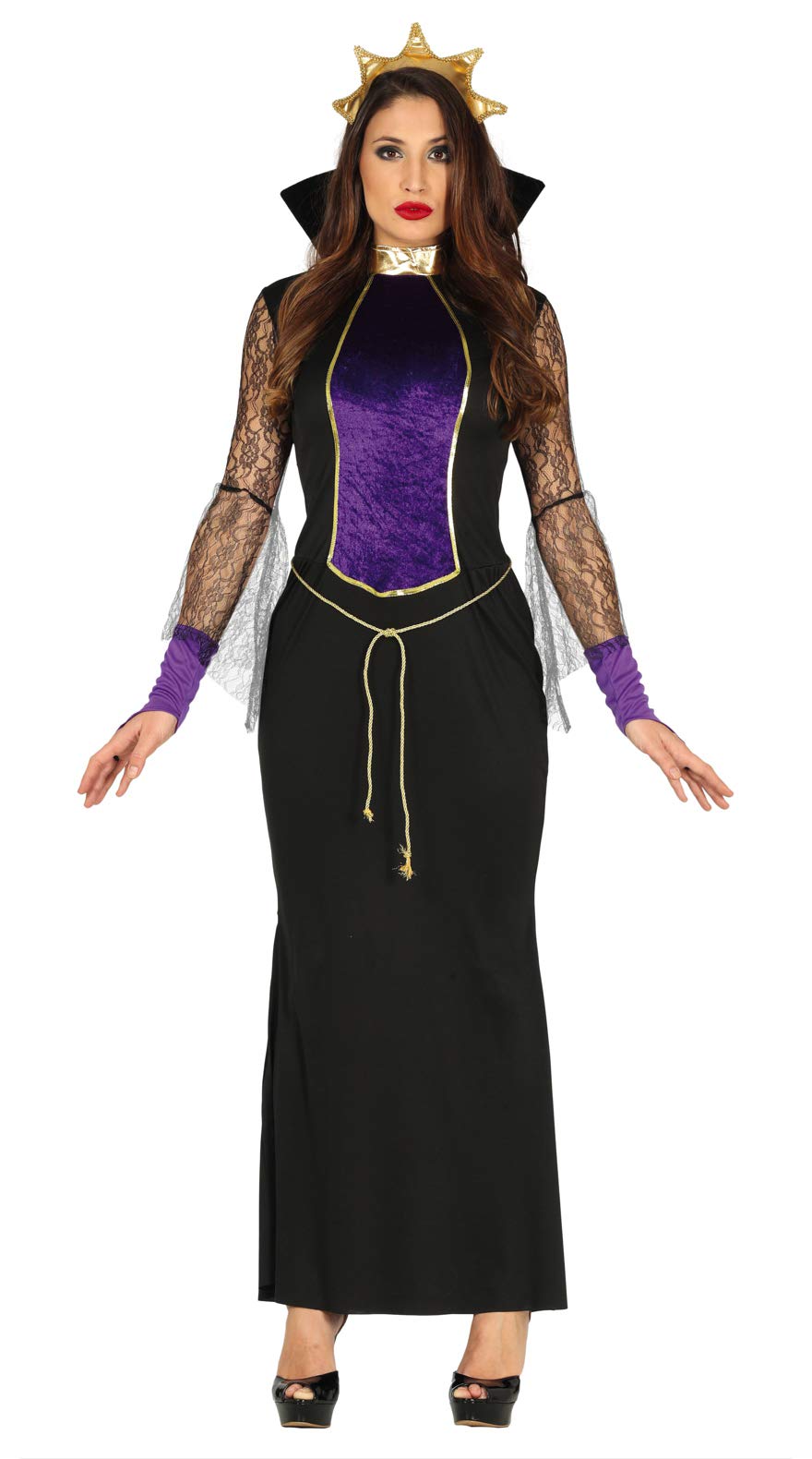 Guirca- Disfraz adulta mirror queen, Color negro, Talla 38-40 (84801.0)