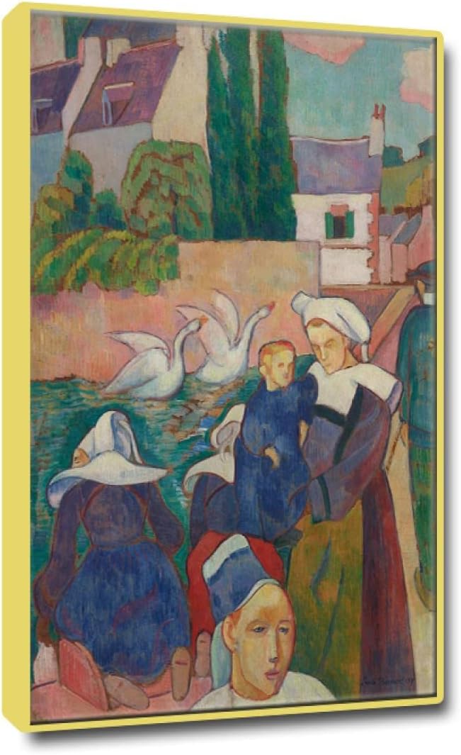 Amazon.co.jp 有名絵画。エミール・ベルナール 表現主義の絵画 ポン・タヴァンの橋。キャンバスに印刷します。リビングルーム用