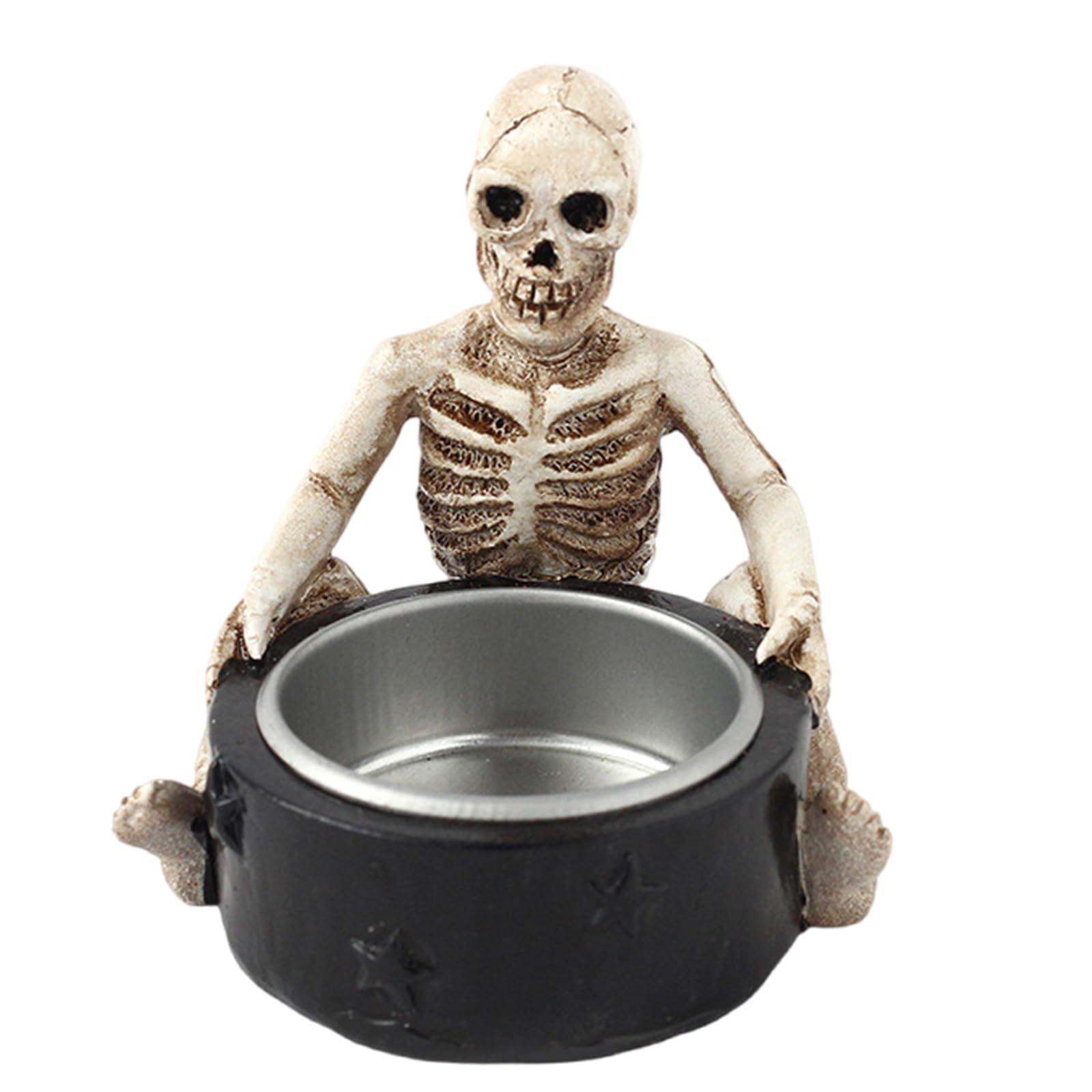 Horror Witch Bone Base Resin Art Candlestick Holder for Halloween Celebration and Horror Themes Unique Skeleton Candleholder