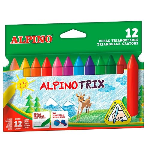 ALPINO - Estuche 12 ceras de colores AlpinoTrix