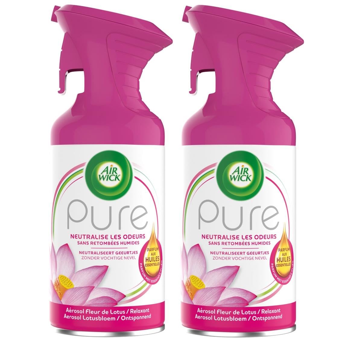 AIR WICK - Lote de 2 ambientadores relajantes perfumados con aceites esenciales, 250 ml