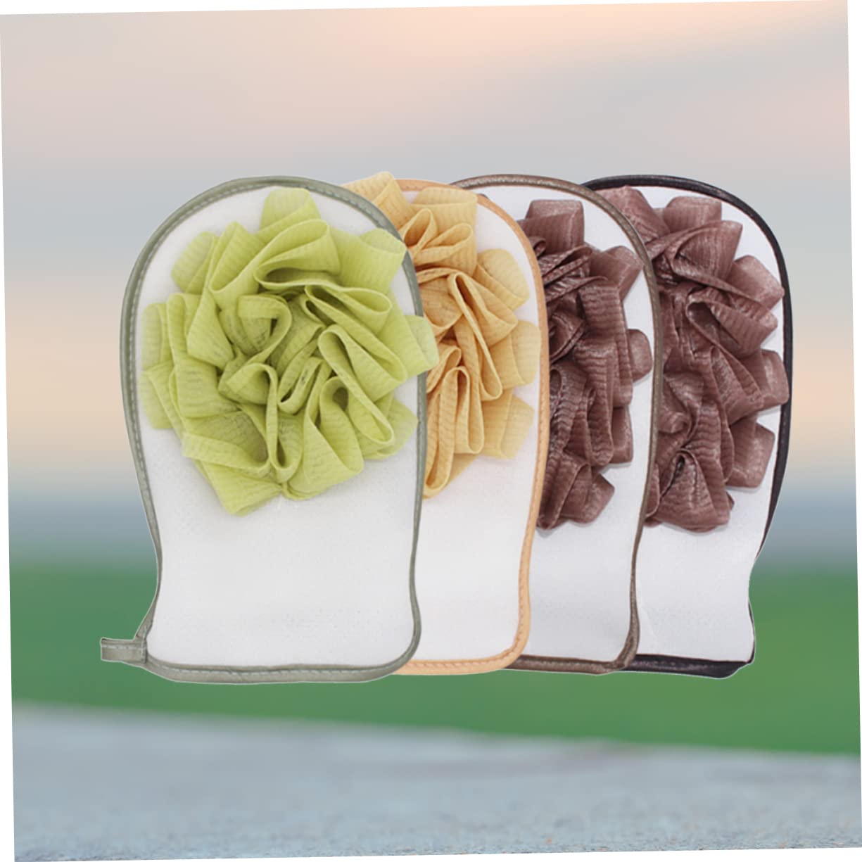 FRCOLOR 9stücke Exfoliating Mitts Doppelseitige Peelinghandschuhe Für Sanftes Körperpeeling Für Hautschonender Hautschrubber in Zufälligen Farben