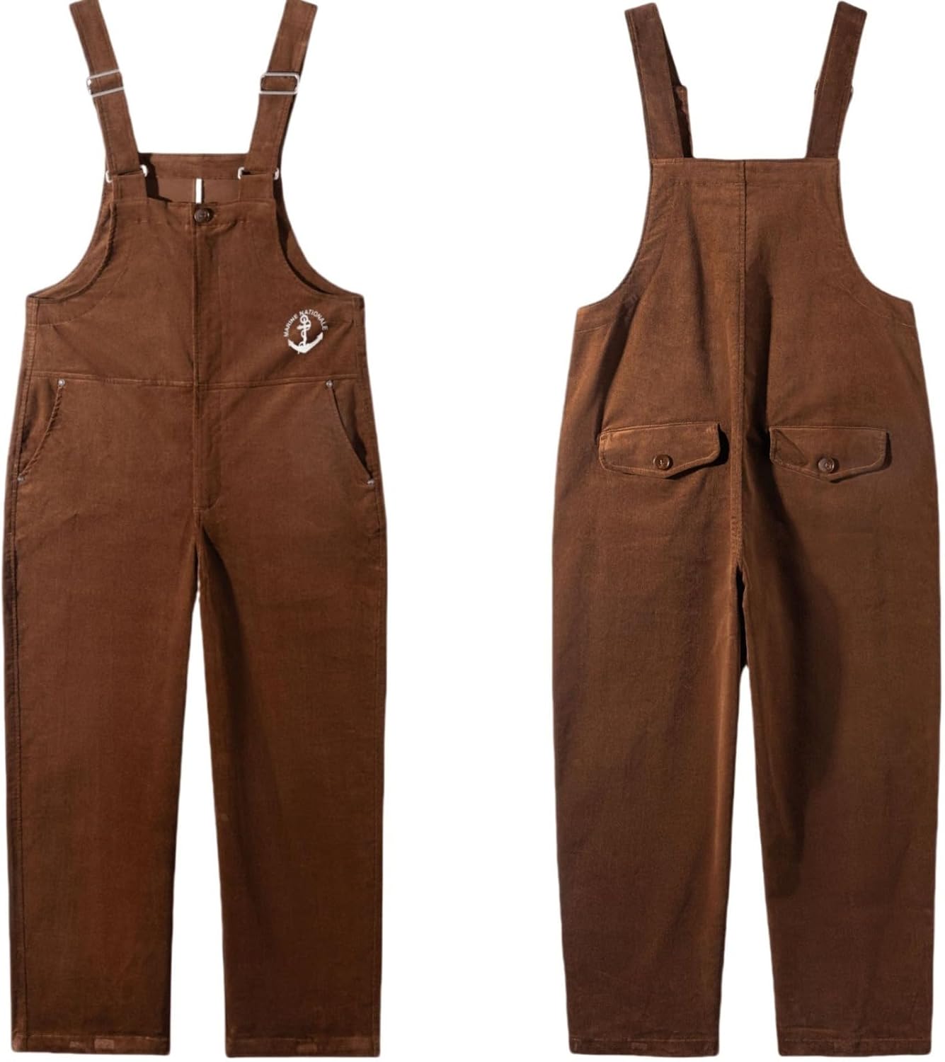 Men's Bib Overalls Pants American retro Jumpsuits spring and autumn Straight Leg jeans for men