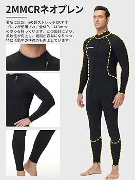 Amazon | Owntop メンズ ウェットスーツ 3/2mmネオプレン