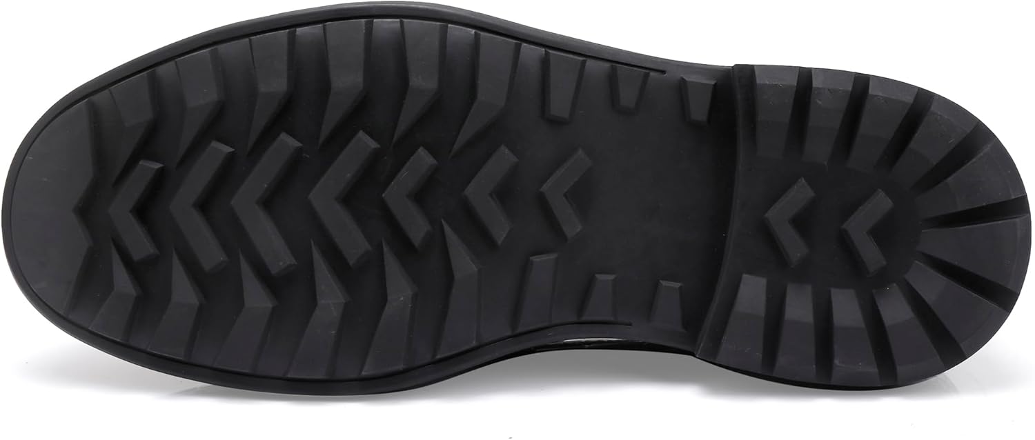 Premium Mens Leather Dress Shoes, Classic Casual Crocodile Printed Business Buckle Dress Slip on Penny Loafer Party Wedding Shoes for Mens, Black, 7 - Image 4